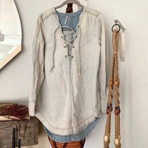 Free People “Neopolitan Dreams” denim tunic
